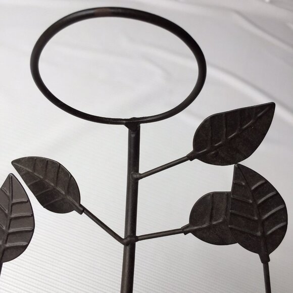 Sconce Candle Holder Wall Hanging Plant Vines Leaves Art Bronze Tone Metal Decor - Picture 9 of 11